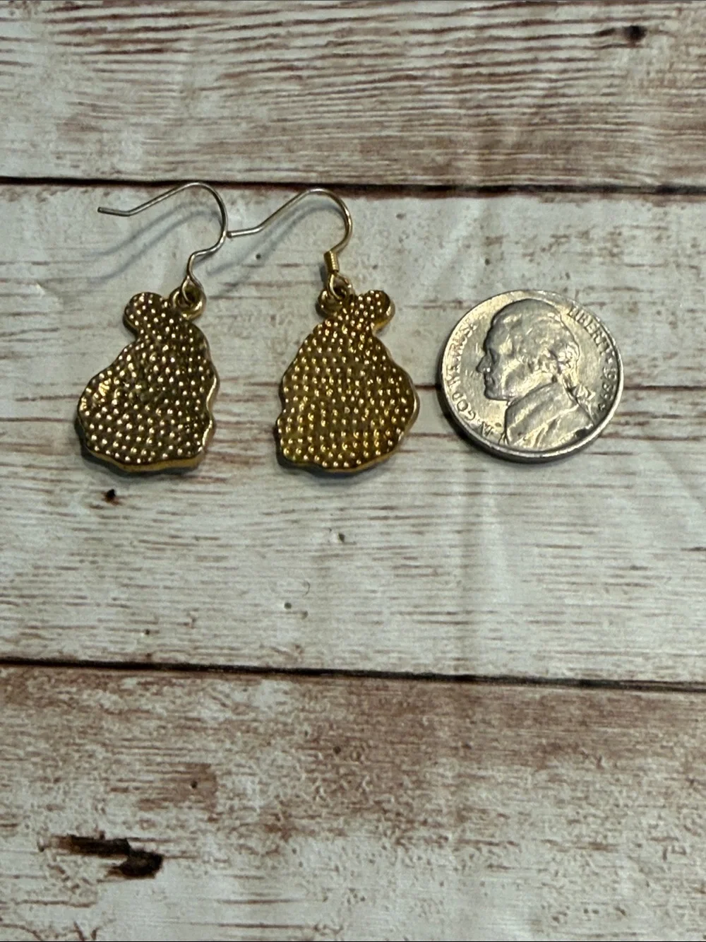 Santa Face Enamel Dangle Earrings - Gold, Red, Cream